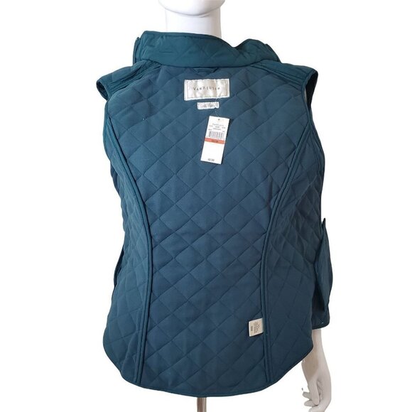 Van Heusen Black XSmall Quilted Sleeveless Vest Full Zip Polyester NEW - Picture 5 of 7